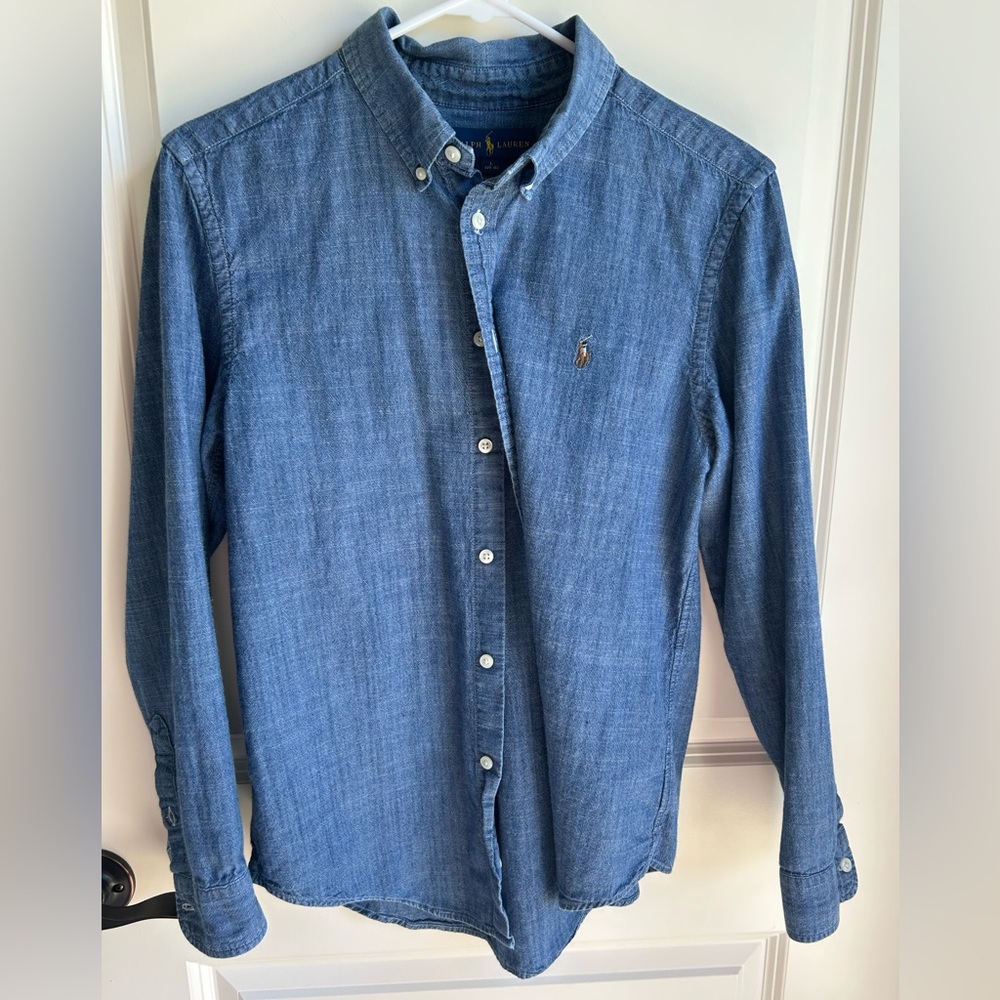 Boys Ralph Lauren Blue Denim chambray Shirt YL